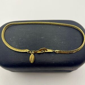 Ambassador Gold Plated Herringbone Chain Bracelet. Made in Korea Sz 7 1/2 inch